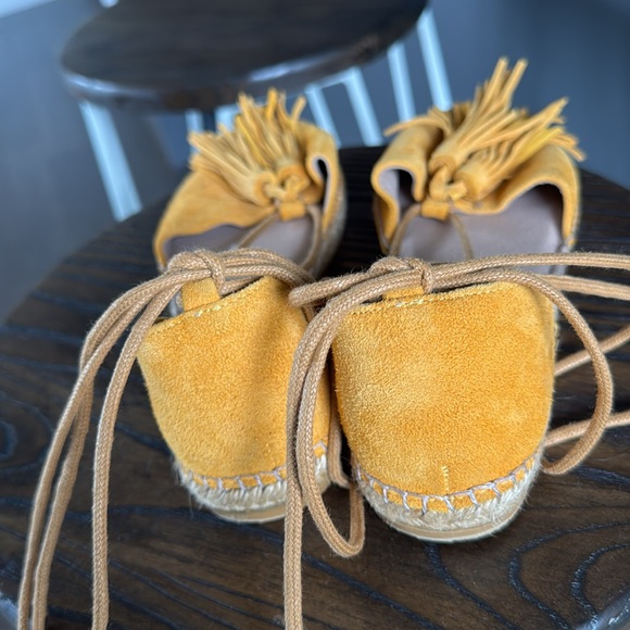 Gaimo Mustard Suede Espadrille Flats – Made in Spain- Euro Summer size 6 - Picture 5 of 8